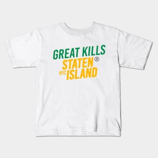 Great Kills - Staten Island, New York City - Modern Cursive Minimal Design Kids T-Shirt